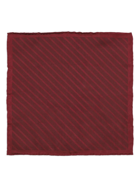  Brunello Cucinelli Diagonal-striped Silk Pocket Square - Red 
