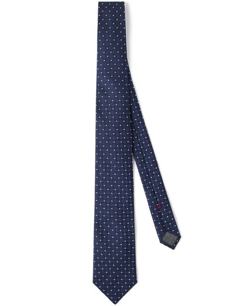  Brunello Cucinelli Dot-jacquard Silk Tie - Blue 