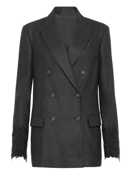  Brunello Cucinelli Double-breasted Blazer - Grey 