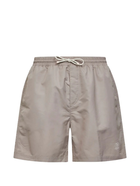  Brunello Cucinelli Drawstring Beach Shorts - Neutrals 