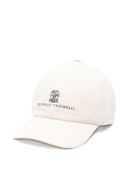  Brunello Cucinelli Embroidered Cap Hat - Neutrals 