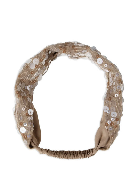  Brunello Cucinelli Embroidery Sequin Headband - Neutrals 