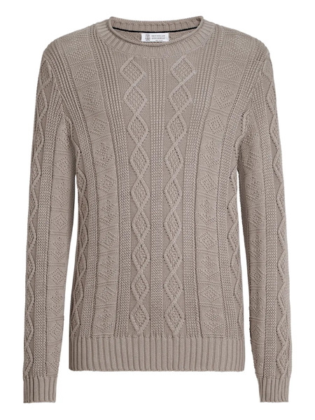  Brunello Cucinelli Fisherman's Cable-knit Sweater - Neutrals 