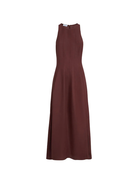  Brunello Cucinelli Fluid Twill Midi Dress - Red 