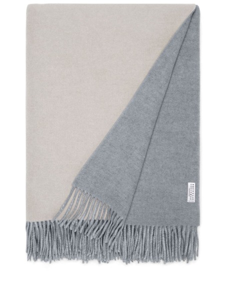  Brunello Cucinelli Frayed-edge Cashmere Blanket - Grey 