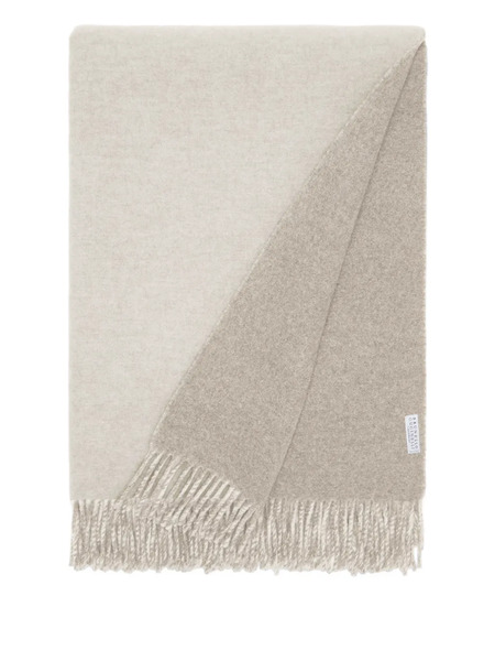 Brunello Cucinelli Fringe Cashmere Throw - Neutrals 