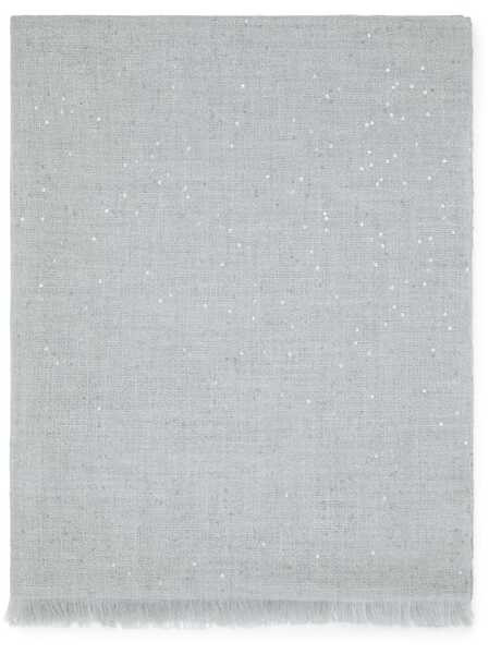  Brunello Cucinelli Fringed Sequin Scarf - Grey 