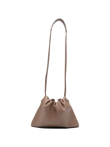  Brunello Cucinelli Gathered Leather Shoulder Bag - Brown 