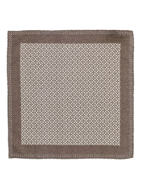  Brunello Cucinelli Geometric-print Pocket Square - Brown 