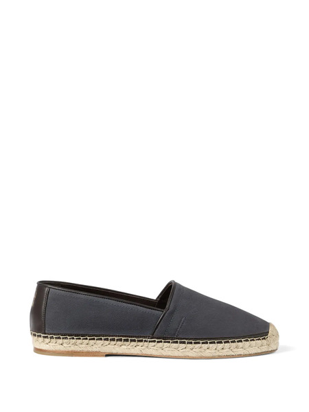  Brunello Cucinelli Grained-calfskin Espadrilles With Piping - Blue 