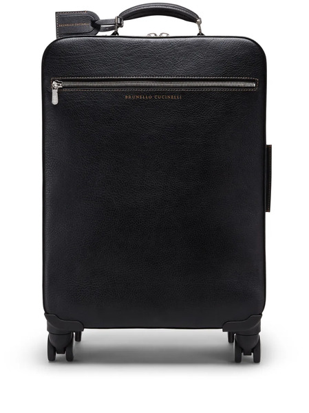  Brunello Cucinelli Grained Leather Suitcase - Black 