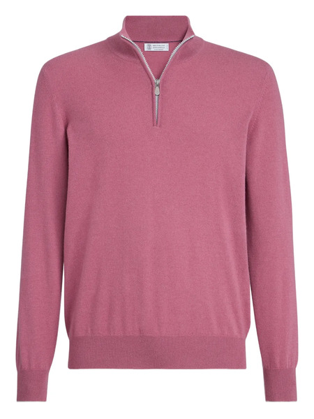 Brunello Cucinelli Half-zip Cashmere Sweater - Pink 
