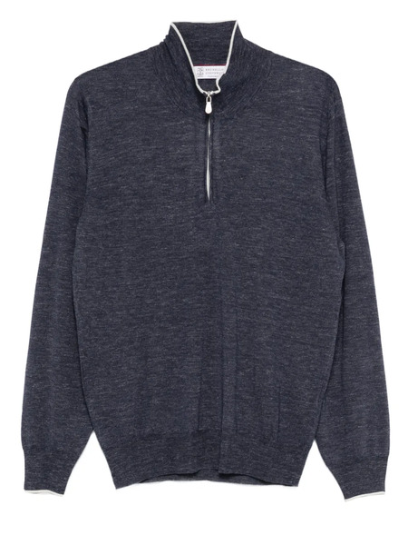  Brunello Cucinelli Half-zip Sweater - Blue 