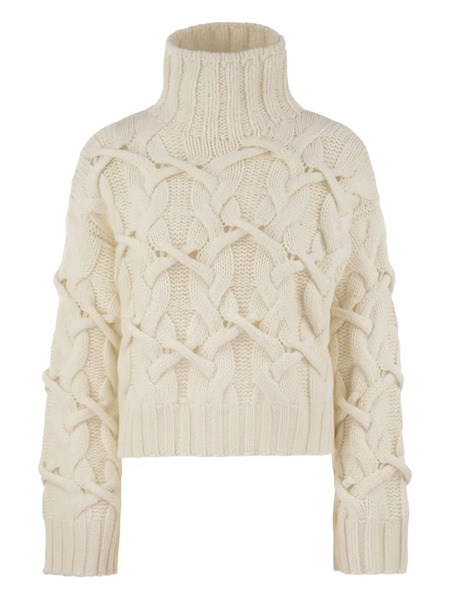  Brunello Cucinelli High-neck Cashmere Sweater - White 