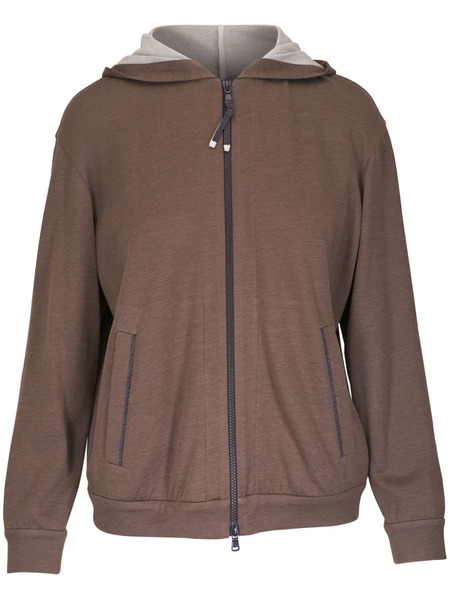  Brunello Cucinelli Hooded Cardigan - Brown 