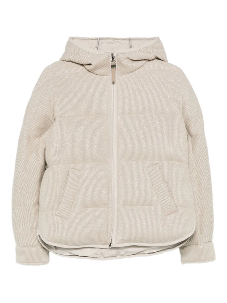  Brunello Cucinelli Hooded Puffer Jacket - Neutrals 