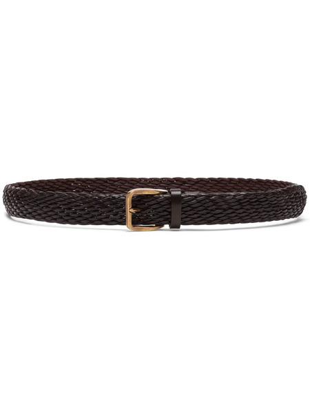  Brunello Cucinelli Interwoven-design Leather Belt - Brown 