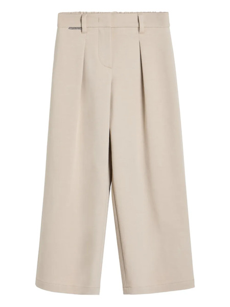  Brunello Cucinelli Kids A-line Pleated Trousers - Neutrals 