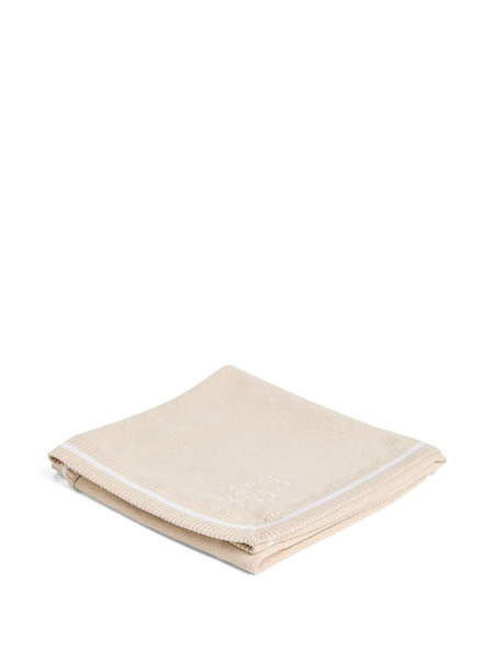  Brunello Cucinelli Kids Baby Bernie Embroidered Blanket (80cm X 80cm) - Neutrals 