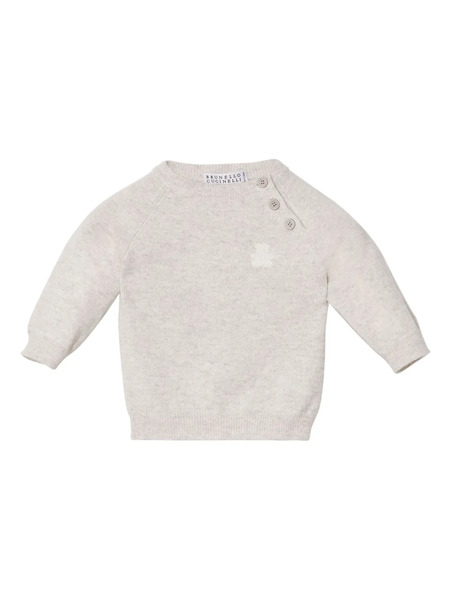  Brunello Cucinelli Kids Bear-motif Cashmere Jumper - Grey 