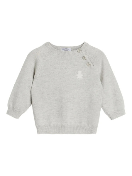  Brunello Cucinelli Kids Bernie Baby Sweater - Grey 