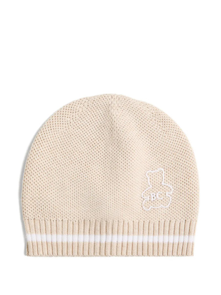  Brunello Cucinelli Kids Bernie-embroidered Beanie Hat - Neutrals 