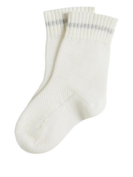  Brunello Cucinelli Kids Bernie Waffle-stitch Socks - Grey 