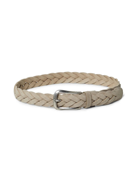  Brunello Cucinelli Kids Braided-detail Leather Belt - Neutrals 