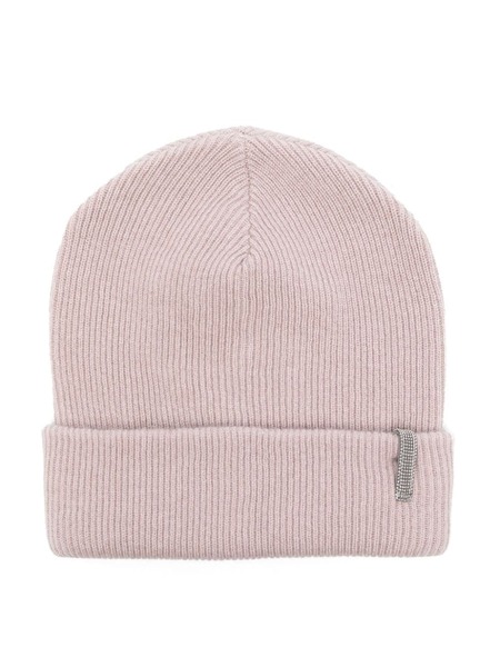  Brunello Cucinelli Kids Cashmere Beanie Hat - Pink 