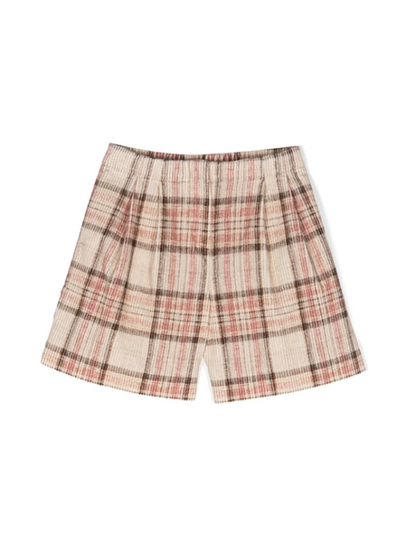  Brunello Cucinelli Kids Checkered Corduroy Bermuda Shorts - Neutrals 