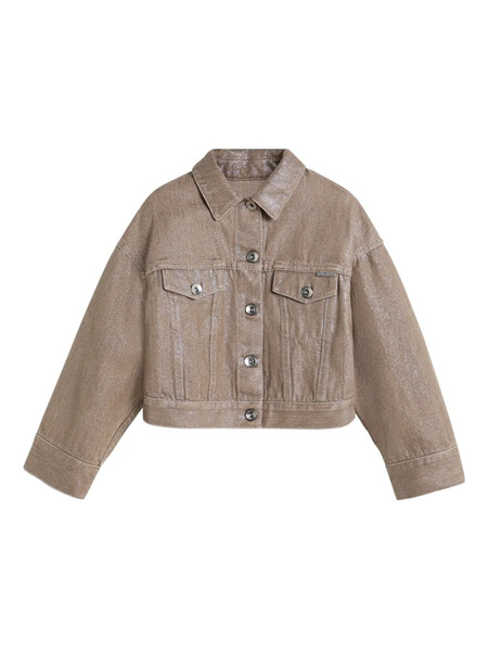  Brunello Cucinelli Kids Chest-pocket Denim Jacket - Neutrals 