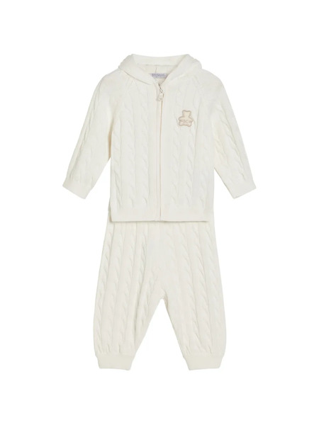  Brunello Cucinelli Kids Cotton Cable-knit Baby Bernie Matching Set - Neutrals 