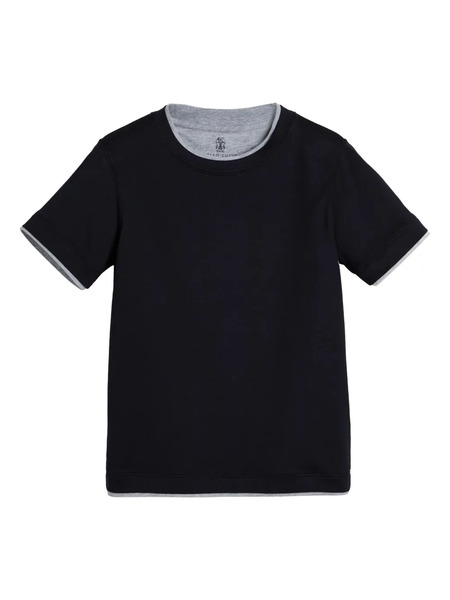  Brunello Cucinelli Kids Faux-layered T-shirt - Blue 