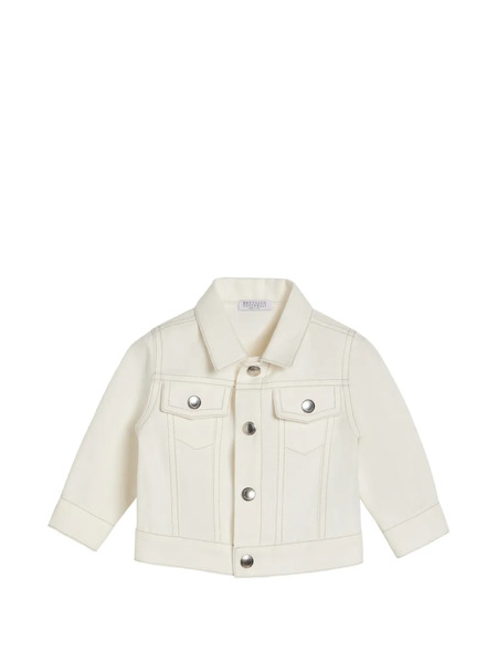  Brunello Cucinelli Kids Garment-dyed Baby Bernie Four-pocket Jacket In Cotton And Linen Cover - Neutrals 