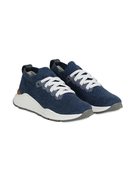  Brunello Cucinelli Kids Knitted Sneakers - Blue 