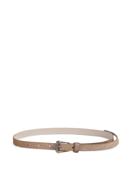  Brunello Cucinelli Kids Lamé Suede Belt - Neutrals 