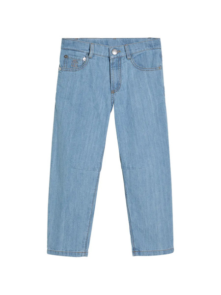  Brunello Cucinelli Kids Lightweight Denim Five-pocket Trousers - Blue 