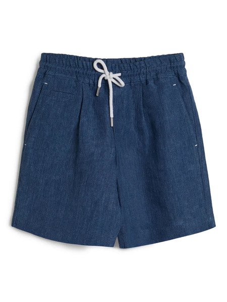  Brunello Cucinelli Kids Linen Bermuda Shorts - Blue 