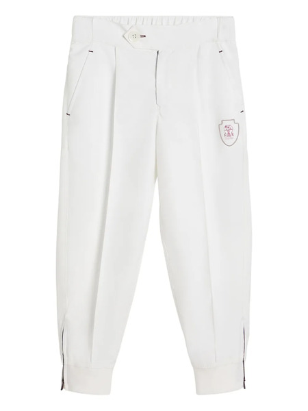  Brunello Cucinelli Kids Logo-patch Trousers - White 
