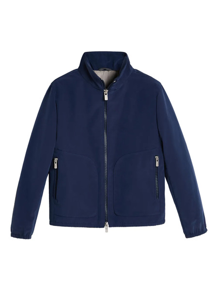  Brunello Cucinelli Kids Logo-print Bomber Jacket - Blue 