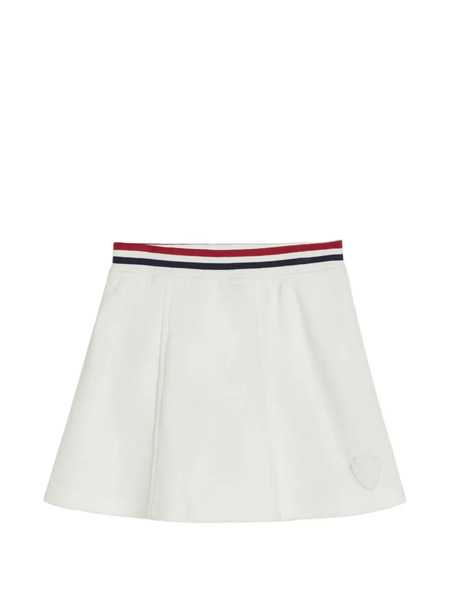  Brunello Cucinelli Kids Logo Ribbed Skirt - White 