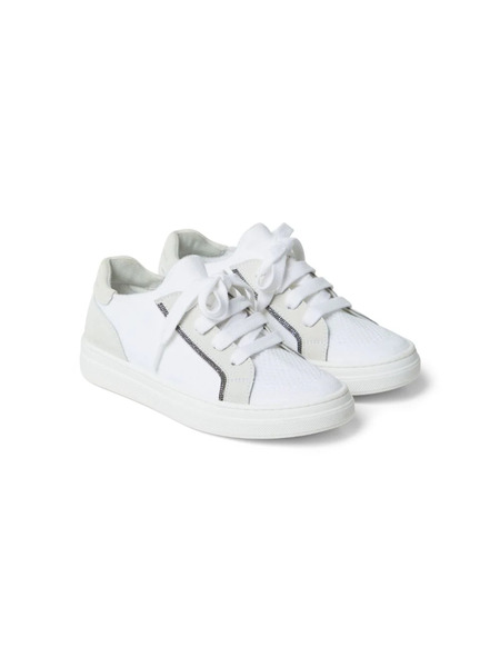  Brunello Cucinelli Kids Low Lace-up Sneakers - White 