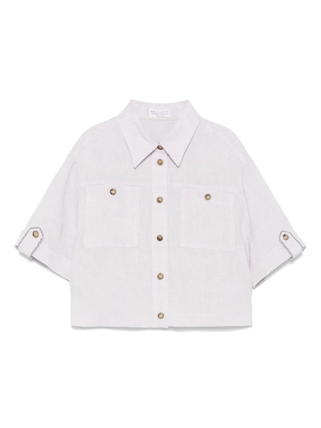  Brunello Cucinelli Kids Lurex Shirt - Purple 