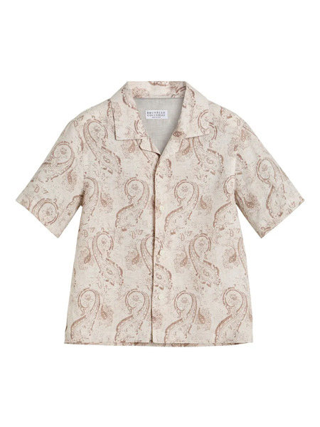 Brunello Cucinelli Kids Paisley-print Shirt - Neutrals 