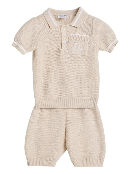  Brunello Cucinelli Kids Patch-pocket Polo Shirt - Neutrals 