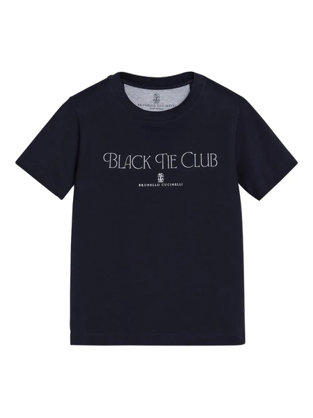  Brunello Cucinelli Kids Printed Jersey T-shirt - Blue 