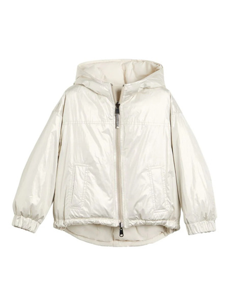  Brunello Cucinelli Kids Reversible Padded Down Jacket - Neutrals 