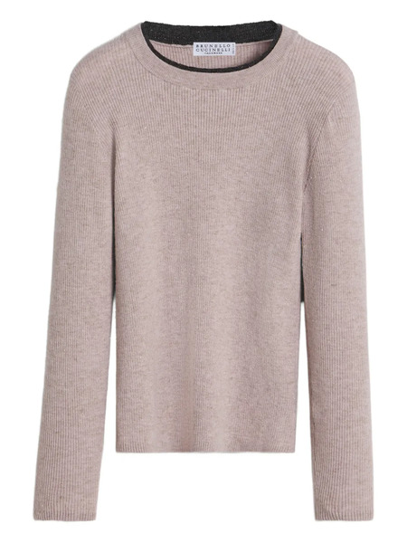  Brunello Cucinelli Kids Ribbed Sweater - Pink 