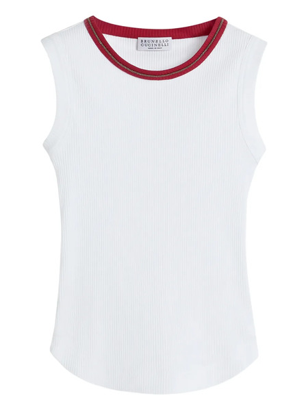  Brunello Cucinelli Kids Ribbed Top - White 