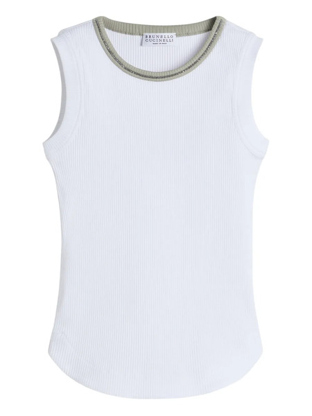  Brunello Cucinelli Kids Ribbed Top - White 